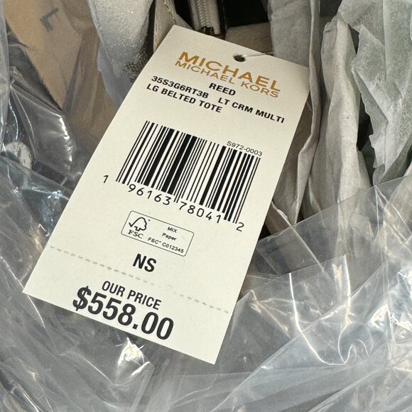 Michael Kors Reed Large Logo Tote – Light Cream Multi - Picture 6 of 6